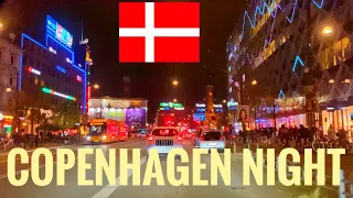 Copenhagen Night with beautiful music  🥰 🇩🇰 || Driving in Denmark - 4k UHD 60fps