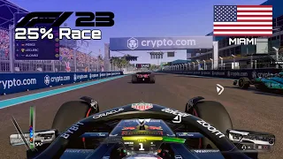 F1 2023 GAME | 25% Race Miami - Sergio Perez | PS4 Gameplay