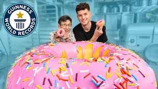 Largest Doughnut Cake w/ Nick DiGiovanni and Lynja - Guinness World Records