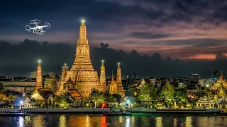 Drone tour of Bangkok Thailand. Sky view