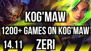 KOG'MAW & Milio vs ZERI & Lulu (ADC) | 1200+ games, Dominating | EUW Master | 14.11