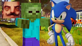 Hello Neighbor - New Neighbor Minecraft Zombie History Gameplay Walkthrough