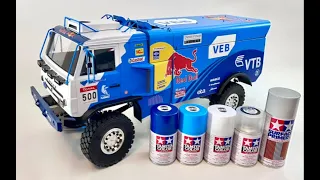1/14 KAMAZ Kamaz Dakar Red Bull Racing rally truck Painting Complete Body - Build Process
