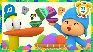 🐘 Surprise Eggs: animals PACK+ More Nursery Rhymes & Kids Songs [ 21 min ] | Pocoyo