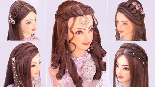 5 wedding Hairstyles kashee's l New Eid hairstyles l easy open hairstyle for wedding l curly hair