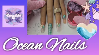 Watch Me Work | Ocean Acrylic Nail Design 💅 Using Mystic Krylix @SUGARDECLIPSENails