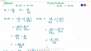 Class 8 TN Maths 1. RATIONAL NUMBERS   Exercise 1.3  2. Verify the commutative property for addition