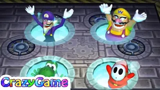 Mario Party 9 Garden Battle - Waluigi v Wario v Shy Guy v Yoshi Master Difficult |Crazygaminghub