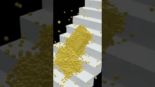 Sand Falling Down Stairs Physics 3D #shorts