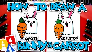 How To Draw A Ghost Bunny And Skeleton Carrot