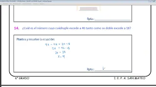 PROBLEMAS CON ECUACIONES II  6°