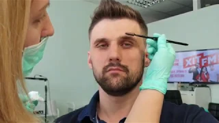 Авторская техника окрашивания мужских бровей "Муссовое тонирование бровей"