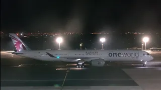 Qatar Airways A350-1000 One World Livery Take Off At Cape Town International Airport Runway 01