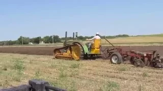 John Deere D Styled Crawler Tractor Plowing