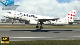 Microsoft Flight simulator 2020 | Fenix A320 REALISTIC Brussels takeoff in 4K 60FPS