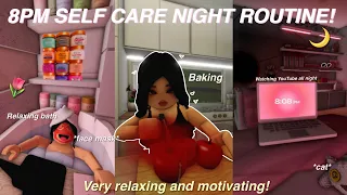 MY 8PM SELF CARE NIGHT ROUTINE! 🌙 | living alone ep.2 | Bloxburg Family Roleplay | w/voices