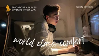 singapore airlines 🇸🇬 business class 777-300ER trip report | SQ332 SIN-CDG