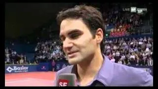 Federer court interview SF in Basel (beat Roddick)