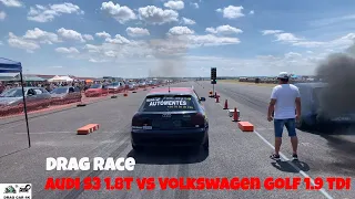 Audi S3 1.8T vs Volkswagen Golf 1.9 TDI drag race 1/4 mile 🚦🚗 - 4K