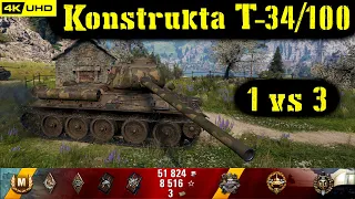 World of Tanks Konštrukta T-34/100 Replay - 7 Kills 3.6K DMG(Patch 1.6.1)