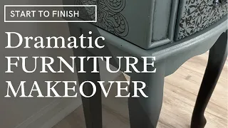 Dramatic Furniture Makeover Using Dixie Belle Paint | furniture flipping a jewelry armoire