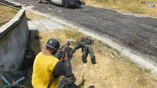 GTA V Franklin, Lamar Marabunta Grande Gang Attack  + 10 Star Police Chase Escape(RDE 4.0.1)