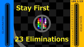 Stay First - 23 Eliminations Marble Race in Algodoo