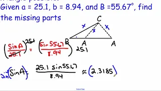 Law of Sines ambiguous cases - no triangle