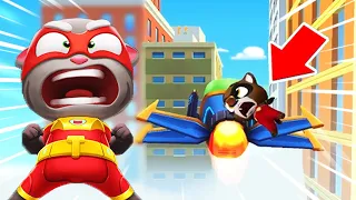 Talking Tom Hero Dash Laser Ship vs Jet Bike