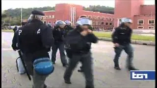 Hooligans:Riots before the match Fiorentina - Napoli 03.05.2014