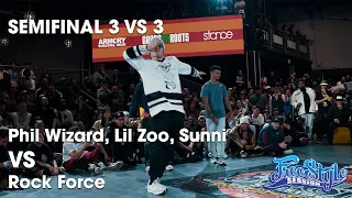 Phil Wizard, Lil Zoo, Sunni vs Rock Force (semis) // Freestyle Session 2023 // stance