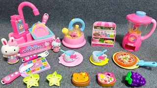 16 Minutes Satisfying with Unboxing Cute Pink Rabbit Kitchen Playset Collection, Real Working Water!