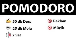 Pomodoro Tekniği - 50 dk Ders 25 dk Mola (2 Set) - Reklamsız - Müziksiz