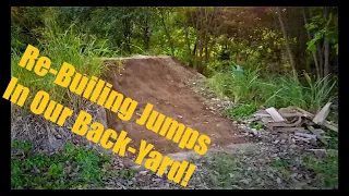 MTB4Fun Trail Builds Part 1! Rebuilding a Worn out Hip Jump in Our Back Yard!