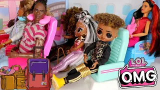 FAMILIES TRAVELLING! - LOL Families Airport and Plane / Doll Travelling Movie
