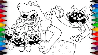 Smiling Critters Coloring Pages / Poppy Playtime 3/ Coloring Miss Delight and Catnap