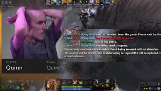 QUIN RAGE QUIT After Getting Destroyed by SEA Player - DOTA 2 PATCH 7.33C