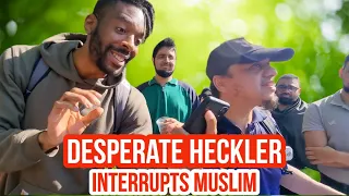 Desperate Heckler interrupts Muslim! Mansur Vs Christian | Speakers Corner | Hyde Park