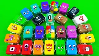 Rainbow Slime: Looking Numberblocks with Suitcase, Droplets, Star, Shapes,... Mix Coloring! ASMR
