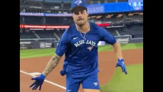 Leafs Auston Matthews Blue Jays BAT FLIP