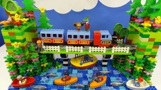 Строим из Lego Duplo, Build and Play toys Lego, Лего Дупло - By train to the sea! (Поезд к морю!)