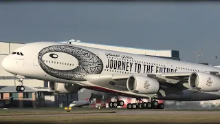 JOURNEY TO THE FUTURE! EMIRATES AIRBUS A380 Departing at Manchester Airport | 21 December 2022