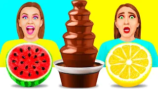 Gadis Kaya vs Gadis Miskin Fondue Coklat Tantangan | Pertempuran Makanan Craft4Fun Challenge