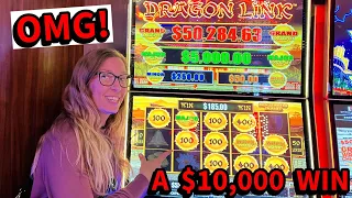 A MASSIVE WIN OVER $10,000! On A Dragon Link Slot #slots #games #casino #gaming #win #fun #jackpot