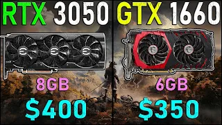 RTX 3050 vs GTX 1660 | i5 12400F - 9 Games Test | Tech MK