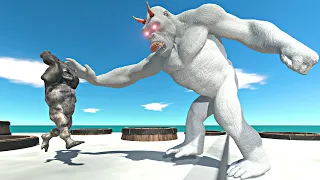 Mutant Stone Gorilla vs Mutant Primates on Stone Island - Animal Revolt Battle Simulator