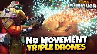 "No Movement Challenge" Conquered by Triple Drones | Deep Rock Galactic: Survivor