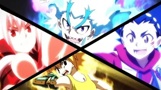 Valt vs Shu vs Lui vs Free fanmade Beyblade burst Sparking