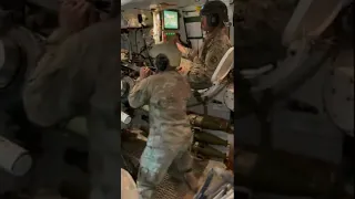 Inside an Idaho Army National Guard M109A6 Paladin Howitzer in the Northern Sahara Desert in 2022