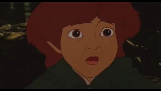 Lord of the Rings (1978 animated) Frodo puts on the ring at Weathertop